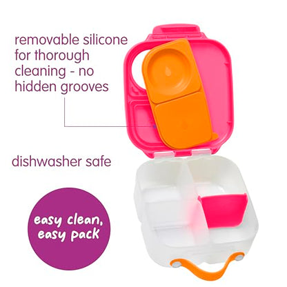 b.box Mini Lunch Box Kids | 4.25 Cup Leak Proof Bento Box for Kids Ages 3+ | 3 Compartment Snack Containers, School Lunch Container, Dishwasher Safe, BPA-Free, PFAS-Free - Strawberry Shake - color: Strawberry Shake, size: 1-pack
