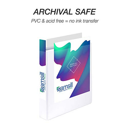 Samsill 4 Pack Durable 1.5 Inch 3 Ring Binders, Round Ring, Clear View Cover for Presentations, White - color: White, size: 1.5-Inch