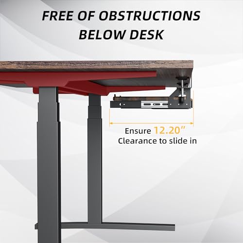 ETHU Keyboard Tray Under Desk, 19.7" X 12.2" Small Size C Clamp Keyboard Drawer Under Desk, Computer Keyboard Stand Slide Pull Out, Ergonomic Keyboard Tray for Home, Office (Wood) - color: Wood, size: 26.77" X 11.81"