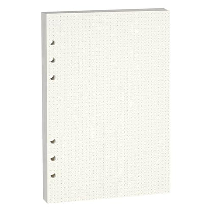 Beige A5 6-Hole Dot-Ruled Refill Paper(Pre-Punched) Fits A5 6-Ring Binder, 100GSM Thick No Bleed-through Sheets, Double Sided Writing for Fountain Pen & Gel Pen - size: Dot-A5