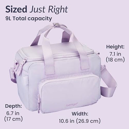 Bentgo Insulated Lunch Bag – Extra-Large Capacity Adult Lunch Bag with Shoulder Strap and External Storage Compartment, Durable, Lightweight, Ideal for Work, School, & Meals On the Go (Lavender) - color: Lavender