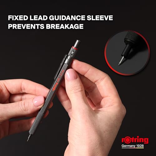 Rotring 500 Mechanical Pencil, Green Hexagonal Plastic Barrel and Non-Slip Textured Metal Grip, 0.5mm, HB Lead, 1 Count - color: Green