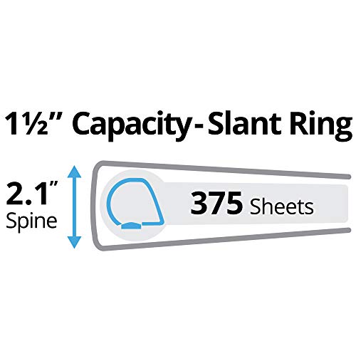 Avery Durable View 3 Ring Binders for Home School Supplies, Office Supplies, or Home Organization, 1.5" Slant Ring, 4 White Binders (17576) - size: 1.5"
