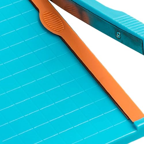 Portable Paper Cutter, Small Paper Trimmer Multipurpose Efficient Clear Scale High Accuracy A4 Paper Trimmer for Scrapbooking Craft Paper Photos DIY Projects School Office Use (Light Blue)