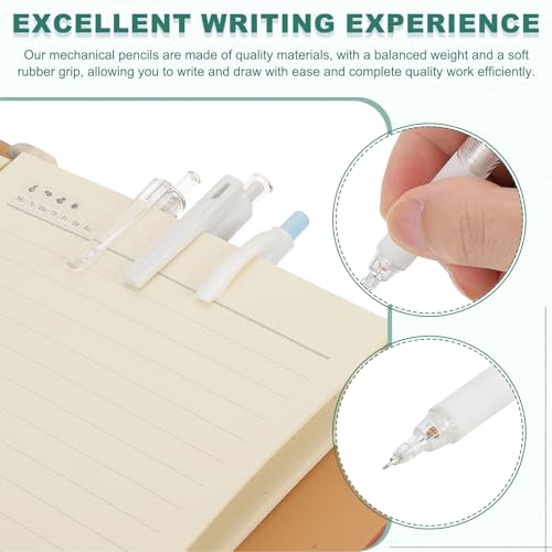 M&G 6Pcs Mechanical Pencil Set, 0.5mm Mechanical Lead Pencils for Drafting Sketching Art Class Writing Office Classroom, White