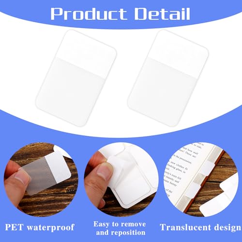 400 Pcs Sticky Index Tabs, Repositionable and Writable Book Sticky Tabs Page Markers for Notebooks, White, 1.6 x 1 Inch