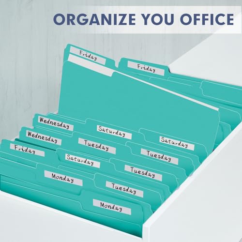 File Folder, PANDRI 120 Pack File Folder, 1/3 Cut Tab, Letter Size, Filing Folder for Office School Business, Aqua - color: Aqua