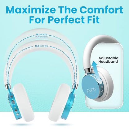 Puro Sound Labs Kids Wireless Headphones – Volume-Limiting 85dB, Built-In Mic, Studio-Grade Sound, 20-Hour Battery Life, Comfortable Fit & Easy to Connect Kids Bluetooth Headphones – BT2200 Plus, Teal - color: Teal