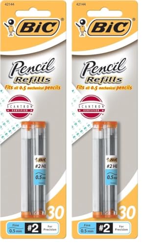 BIC Pencil Lead Refills, Fine Point (0.5mm), 30ct (L530P1) (Pack of 2) - size: 30 Count (Pack of 2), style: Fine Point