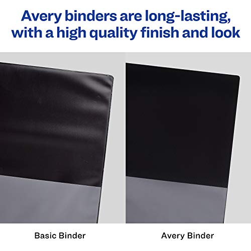 Avery Heavy-Duty View 3 Ring Binder,3 Inch One Touch EZD Rings,670-Sheet Capacity,3.5 Inch Wide Spine,1 Black Binder (79693),(Pack of 4) - size: 3" (Pack of 4)