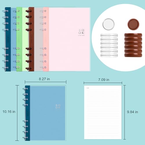 CAGIE Discbound Notebook - Customizable Notebooks 7 x 10 inch with Removable Pages 100 gsm, B5 Notebook for School with Poly Cover, 100 Pages Discbound Planner Wide Ruled, Blue - color: Blue, size: B5