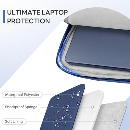 Dadanism Laptop Sleeve for MacBook Neo 13inch 2026 with A18 Pro Chip,Indigo | Protective Laptop Case with Soft Lining for MacBook Air 13-inch with M5 Chip 2026, Slim Travel Sleeve with Accessories Pocket - color: Indigo