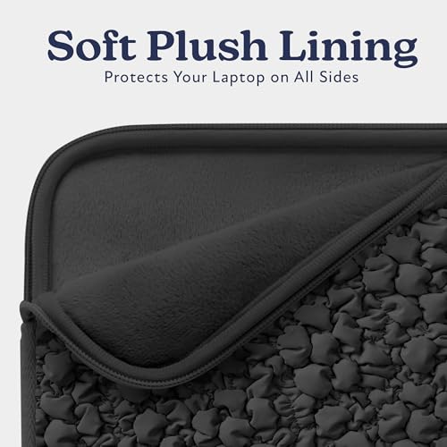 Vandel Puffy Laptop Sleeve Case, 13-14 inch Laptop Sleeve Bag Case 13.3 Inch, Compatible with MacBook Air/Pro 13/Pro 14/iPad Pro 12.9, HP Dell ASUS Computer Bag Cover, Black Scrunch - color: d. Black Scrunch