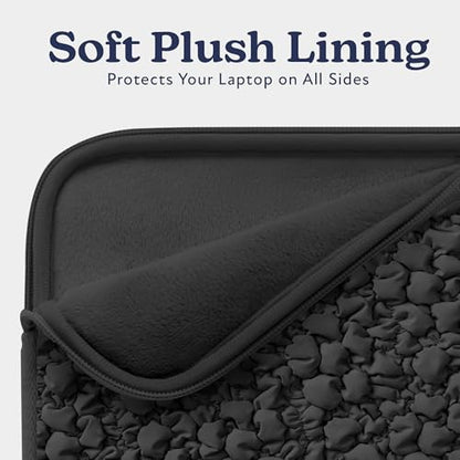 Vandel Puffy Laptop Sleeve Case, 13-14 inch Laptop Sleeve Bag Case 13.3 Inch, Compatible with MacBook Air/Pro 13/Pro 14/iPad Pro 12.9, HP Dell ASUS Computer Bag Cover, Black Scrunch - color: d. Black Scrunch