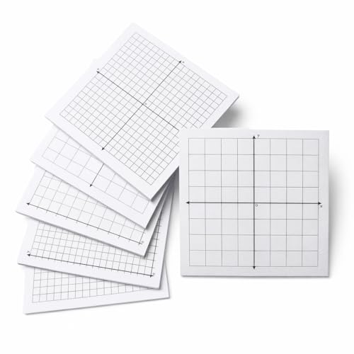 Graph Paper Sticky Notes - 6 Pads for Students, 3x3 Inch, Notepad with Math Quadrants and Grid Lines, Homeschooling Tools, Peels Off Cleanly, White