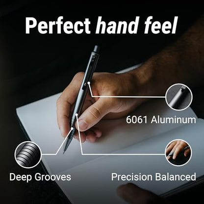 Everyman Crimson Grafton Gel Ink Pen Bundle | Premium 0.7mm Refillable Metal Pen with Comfortable Grip + 3 Black Refills | Smooth Writing EDC Pen Set for Office, Travel, Gifts & Daily Use - color: Crimson, style: Pen and Refil Set