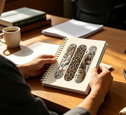 KDHTY Y2K Cheetah Print Leopard Notebook, Cute School Supplies Girly Notebook for Teens Girls,Back to School Hardcover Notebook for Work School Office Supplies,Leopard print gifts for Women,5.5x8.3 - style: preppy 5