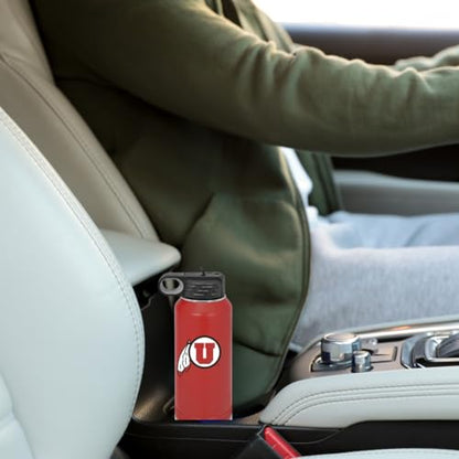 Game Day Outfitters Utah 32oz Stainless Steel Double Walled Red Beverage Bottle with Flip Straw Spout - College Gear for Playoff Season – For Office, Home or Auto – Show your Utes Pride - style: Utah / Red