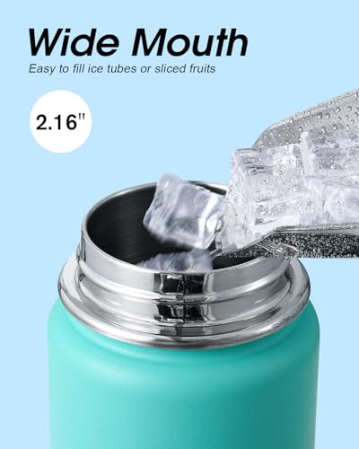 Coolflask 24 oz Insulated Water Bottle with Straw & 3 Leakproof Lids | Water Flask Stainless Steel Triple-Wall Vacuum, Cupholder Friendly, Cold 48+h, Dishwasher Safe, Non-BPA, for Gym & Hiking - color: Pacific Prince, size: 24 Ounces