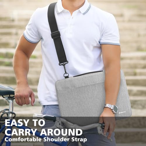 NIDOO Tablet Sleeve 10 inch Laptop Sleeve Shoulder Bag Carrying Case for 10.2" 10.9" iPad / 10.5" 11" iPad Pro M2 M4 / 10.5" 10.9" 11" iPad Air 2024/10" Surface Go 3/10.5" Galaxy Tab S6 S4 A8 S8 - color: Gray - Shoulder, size: 10 inch