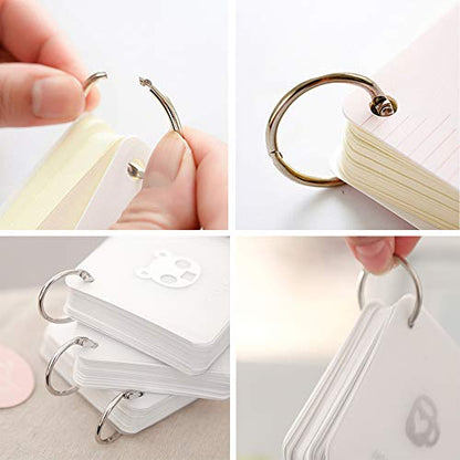 Antner 100Pcs Loose Leaf Binder Rings, 0.75" Diameter, Nickel Plated Metal Book Paper Rings Clips Keychain Keyrings for Index Cards, Flashcards, Notebooks, Photos, Scrapbooks, Home Office Supplies - size: 0.75 Inch-100 Pieces