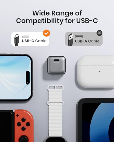 wegear 30W Compact Wall Charger, USB C Charger Block with GaN III Tech, PD3.0 PPS QC4.0 Fast Charging Foldable Power Adapter for iPhone 17 16 15, Galaxy, Pixel, iPad, AirPods (Black, 1 Pack) - color: Black, size: 1 Pack