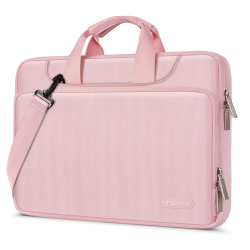 MOSISO 360 Protective Laptop Bag 15.6 inch, 15-16 inch Computer Bag Compatible with MacBook Air 15 inch/Pro 16 inch, HP,Dell,Lenovo,Asus,Notebook, Laptop Carrying Case with Strap&Handle, Pink - color: Pink, size: 16 inch