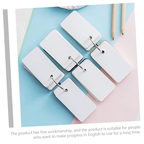 4pcs Blank Flashcards with Binder Ring Practical Memory Cards for Note Taking and Studying Loose-Leaf Notepads for DIY Projects Black and Kraft Paper Covers - size: 7.00X4.00X3.00CM