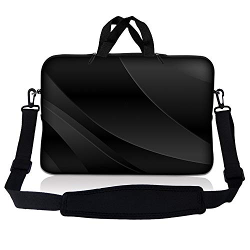 Laptop Skin Shop Neoprene Laptop Sleeve Bag Carrying Case with Handle and Adjustable Shoulder Strap Parent 1 - color: Black Vinyl Strips, size: 8 in -10.2 in