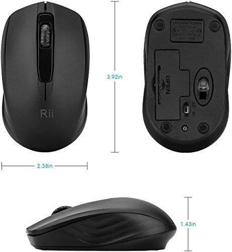 Rii 10-Pack Wireless Mouse,2.4G Portable Computer Mice for PC, Laptop, Windows,Office Included Wireless USB dongle (Black) - color: 10pack(Black)