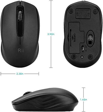 Rii 10-Pack Wireless Mouse,2.4G Portable Computer Mice for PC, Laptop, Windows,Office Included Wireless USB dongle (Black) - color: 10pack(Black)