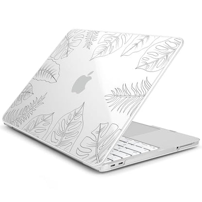 Batianda Case for MacBook Neo 13 Inch 2026 Model A3404, Tropical Line Art | 4-in-1 Laptop Accessories Bundle with Tropical Leaf Line Art, Ultra Slim Hard Shell for Minimal Style Users - color: Tropical Line Art