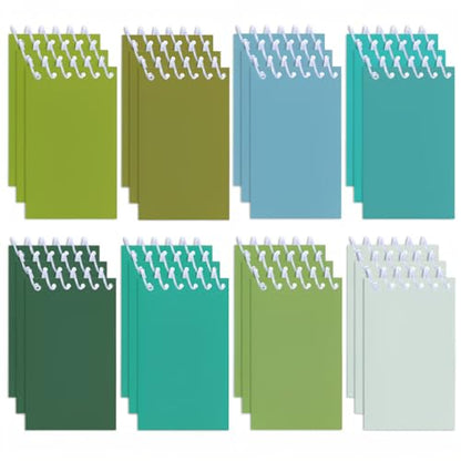 8 Pack Green Tone Spiral Notebooks, Mini Pocket Notepads, Solid Color Aesthetic Notebooks for School, Office, Journaling, Gifts
