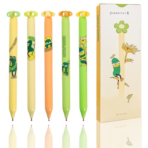 Gel Pens 5-Pack Quick-Dry Smudge-Resistant Ink, Writing Tools for School, Office, Creative Projects | Aesthetic Gift Set for Students/Teachers/Nurses/Professionals (Green) - color: Green