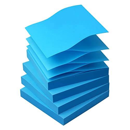 Sticky Notes 3x3 Pop Up Self-Stick Notes Pads with Bright Colors, Easy to Post for Office, School, Home, 4 Pads/Pack, 90 Sheets/Pad (Blue) - color: Blue