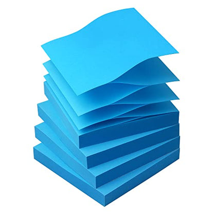 Sticky Notes 3x3 Pop Up Self-Stick Notes Pads with Bright Colors, Easy to Post for Office, School, Home, 4 Pads/Pack, 90 Sheets/Pad (Blue) - color: Blue