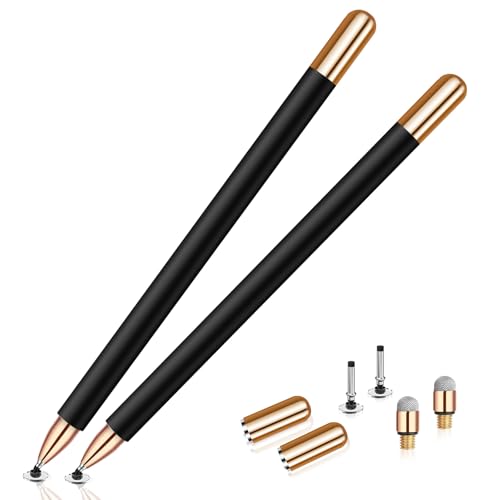 Stylus(2Pcs), Stylus Pens for Touch Screens, Universal Stylus High Precision Sensitivity, Stylus Pen for Android, ipad, iPhone, Galaxy Microsoft, Chromebook Tablet, Compatible with All Touch Screens - color: Black Gold/Black Gold