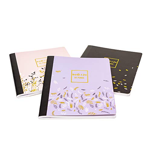 Pukka Pad, Composition Notebooks - 3 Pack of Journals Featuring 140 Pages of College Ruled 80GSM Paper with Sturdy Cover Stock - 9.75 x 7.5in - Rochelle and Jess - color: Rochelle & Jess, size: 3 Pack