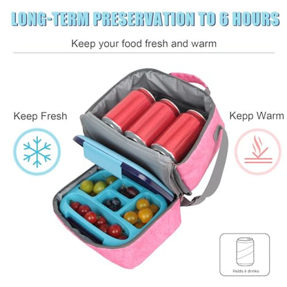 Tilami Rolling Backpack & Lunch bag for Kids 19 Inch Wheeled Bookbag for Boys & Girls for School & Travel,Giraffe pink - color: Giraffe Pink