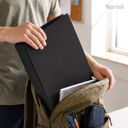 Samsill 1.5 Inch 3 Ring Binders, Economy Round Ring, Clear View Cover, 325 Sheet Capacity - for School, Home, Office - Black, 12 Pack - size: 12-Pack, style: 1.5 Inch