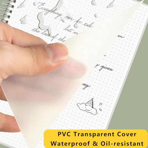 A4 Large Bullet Dotted Spiral Notebooks 8.5" x 11" with 120GSM Thick Paper, Elastic Band and Transparent Cover - 3 Pack Dot Grid Math Notepads for Journaling, Planning (Dotted, A4) - style: Dotted