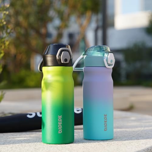 BJPKPK Stainless Steel Insulated Water Bottle with Straw Lid 18oz Reusable Metal Thermal Flask Bottles Keep Cold and Hot,Purple - color: Purple, size: 18 Ounces