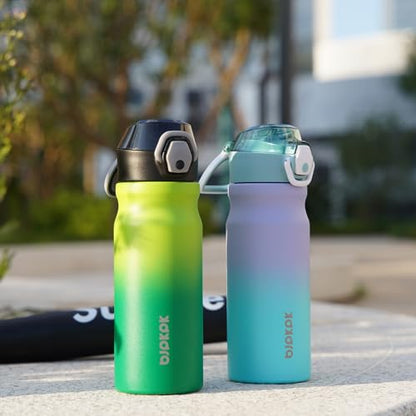 BJPKPK Stainless Steel Insulated Water Bottle with Straw Lid 18oz Reusable Metal Thermal Flask Bottles Keep Cold and Hot,Purple - color: Purple, size: 18 Ounces