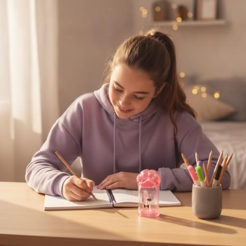 4Pcs Pink and Grey Manual Pencils Sharpeners Kids Cat Claw Pencil Sharpener Stationery with Lid for Office Home Supplies Pencil Sharpeners