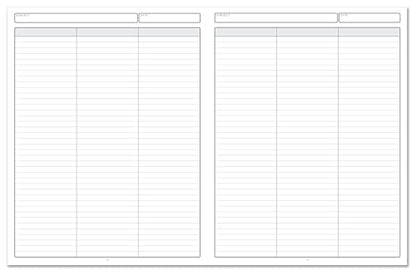 BookFactory 3 Column Book, Hardbound Columnar Notebook, 100 Pages - size: 3 Column, style: Laminate Hardbound