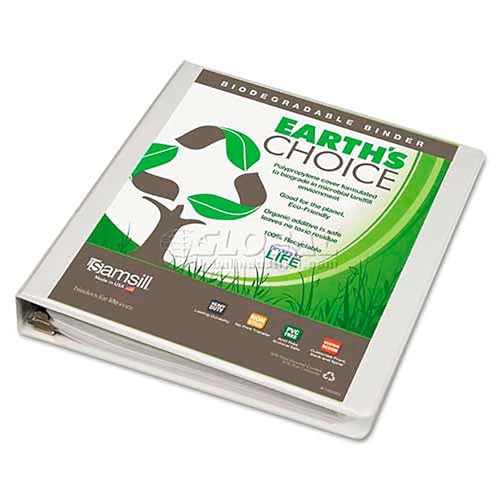 Samsill Plant-Based 1 Inch Durable D-Ring, View Binder, Eco-Friendly, USDA Certified Biobased, White, Pack of 1 - color: White, size: 1-Inch, style: Single
