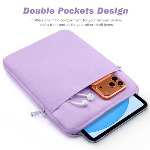 Dadanism 9-11" Tablet Sleeve Bag Carrying Case for iPad (A16) 11th Gen 11", iPad 10th Gen 10.9" Air 5/4, iPad Air/Pro 11", iPad 9/8/7th 10.2", Galaxy Tab A11+ Plus 11"/S9 FE, Tab M11 11",Grey Purple - color: Grey Purple, size: 9-11 inch