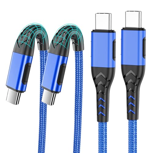 Durcord Phone cableC to C Cord 2Pack 10ft USB C to USB C Cable 100W Fast Charger Cable for Phone etc. Blue - color: Blue, size: 10ft
