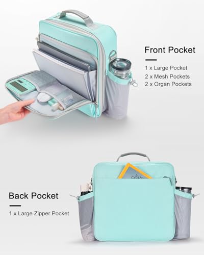 3 Inch 3-Ring Zipper Binder with Water Bottle Holder and Handle | Zip Up Binder with Shoulder Strap, 700 Sheet Capacity, Compatible with 13" MacBook/Tablet, for School, Office, Light Blue - color: Light Blue