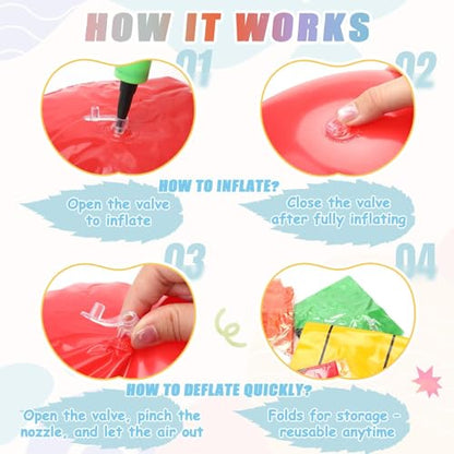 SAYAYA 12 Pcs Large Inflatable Pencil Balloons Set Jumbo Inflatable Crayons Red Apple-Shaped Balloons Back to School Hanging Decor for Classroom Garden Room Birthday Party Decorations - style: Pencil & Crayons & Red Apple